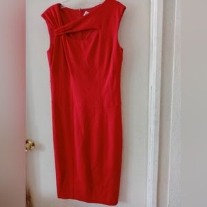 Cache Red Pencil Skirt‎ Dress sz.10 Sleeveless